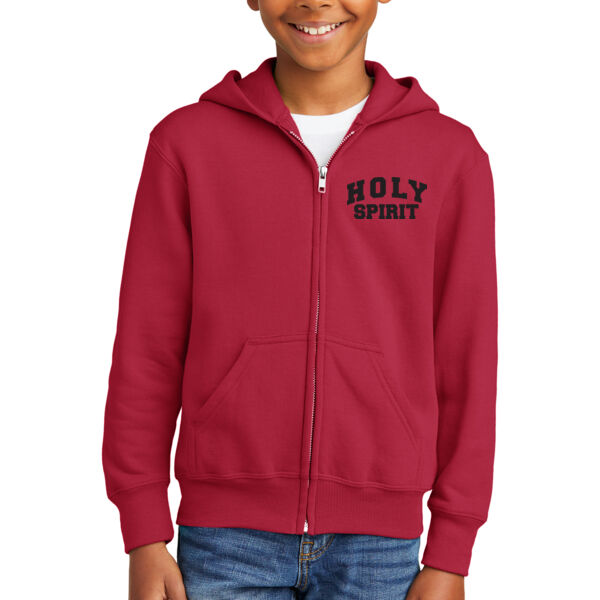 Port & Company Youth Core Fleece Full Zip Hooded Sweatshirt - Printed Logo Thumbnail