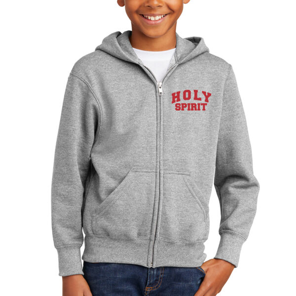 Port & Company Youth Core Fleece Full Zip Hooded Sweatshirt - Printed Logo Thumbnail