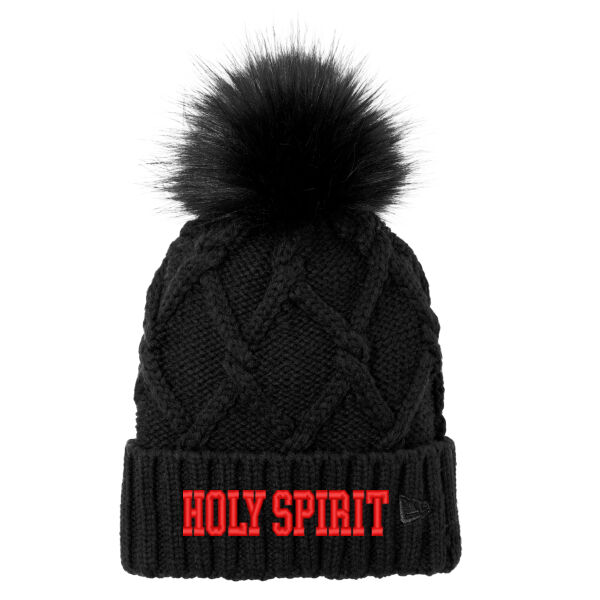 New Era Faux Fur Pom Beanie - Embroidered Logo Thumbnail